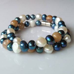 Náramek nebo náhrdelník perly-měsíční kámen