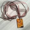 Náhrdelník achátový přívěsek * Agate pendant necklace, brown