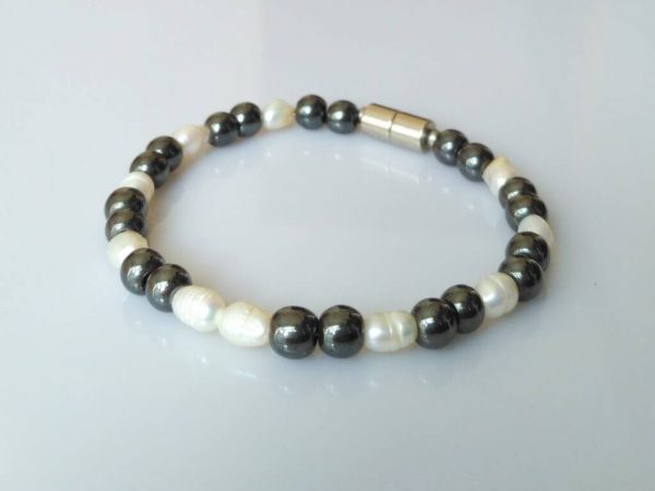 Náramek hematit-perly * Bracelet from hematite and pearls