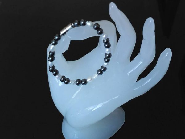 Náramek hematit-perly * Bracelet from hematite and pearls
