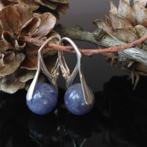 Náušnice tanzanit, stříbrné * Tanzanite earrings, silver