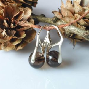 Náušnice záhněda, stříbrné * Smoky quartz earrings, silver