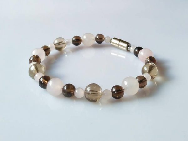 Náramek záhněda-růženín * Bracelet from smoky quartz and rose quartz