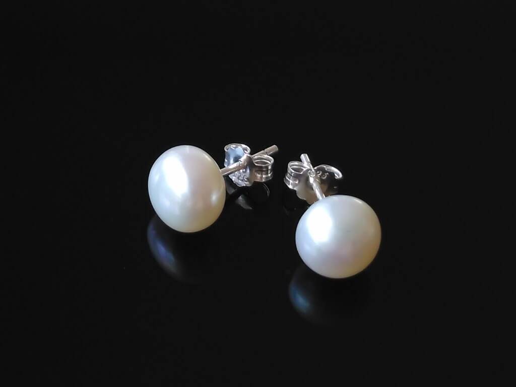 Perlové náušnice stříbrné * Pearl earrings silver