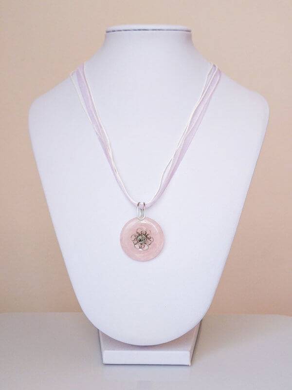 Náhrdelník s přívěskem růženín * Rose Quartz pendant necklace
