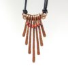 Náhrdelník měděný s korálky červeného jaspisu * Copper necklace with red jasper beads
