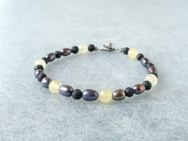 Náramek perly-kalcit-láva * Bracelet from pearls, calcite and lava