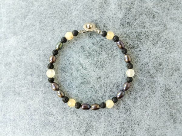 Náramek perly-kalcit-láva * Bracelet from pearls, calcite and lava