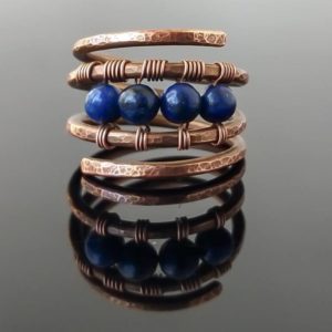 Prsten měděný s lapisem lazuli * Copper ring with Lapis Lazuli