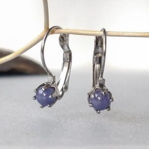 Náušnice s tanzanitem * Tanzanite surgical steel earrings