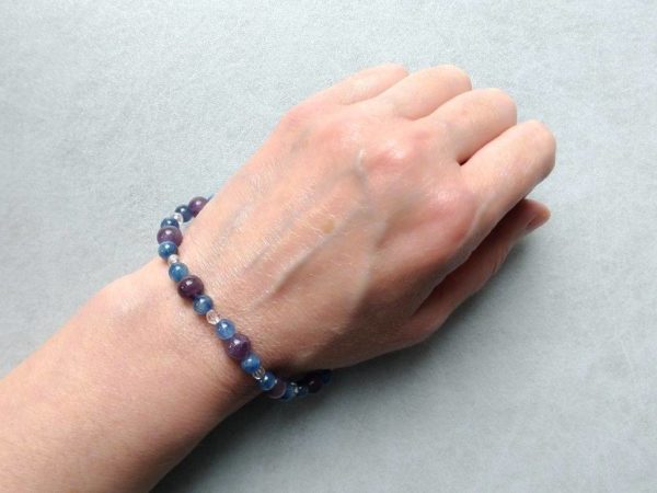 Náramek kyanit-ametyst-křišťál * Bracelet from kyanite, amethyst, crystal