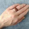 Prsten měděný s korálky červeného jaspisu * Copper ring with red jasper beads