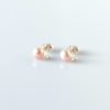 Perlové náušnice růžové barvy, stříbrné zapínáni Ag925 (puzeta) * Pink pearl earrings, silver studs
