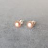 Perlové náušnice růžové, stříbrné * Rose pearl stud earrings, silver