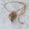 Měděný náhrdelník srdce z labradoritu * Copper necklace Labradorite heart