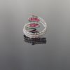 Prsten s rubínem z chirurgické oceli * Ruby ring from surgical steel