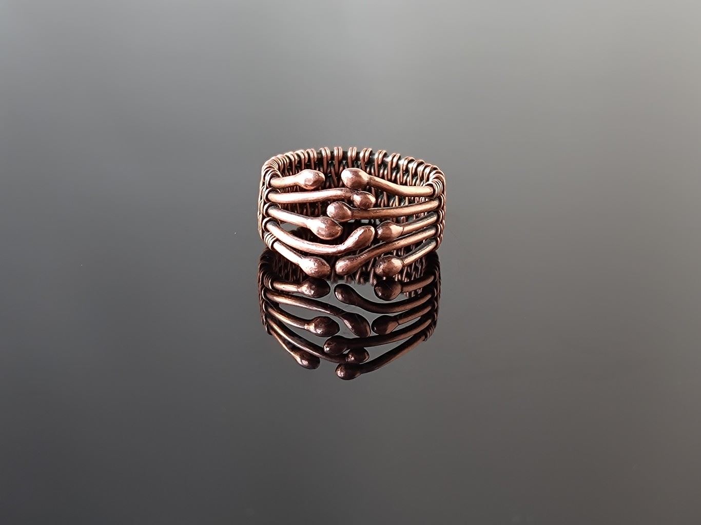 Měděný prsten deset kapek * Copper ring "ten drops"