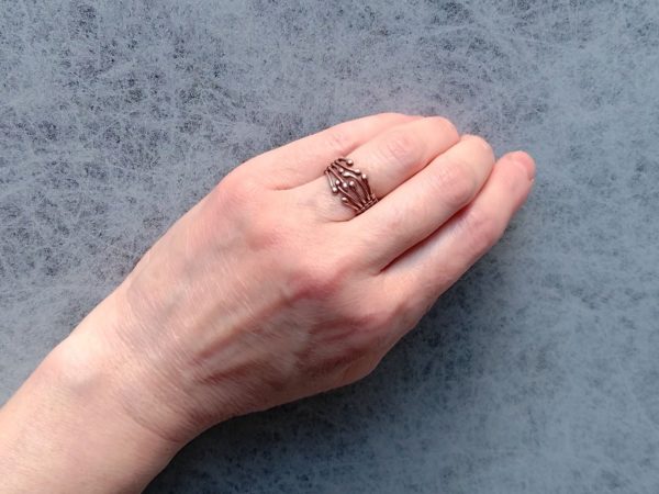 Měděný prsten deset kapek * Copper ring "ten drops"