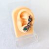 Záušnice z mědi s chryzokolem a křišťálem * Copper ear cuff with Chrysocolla and Crystal beads