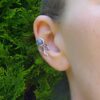 Záušnice s tanzanitovým korálkem * Ear cuff with tanzanite bead