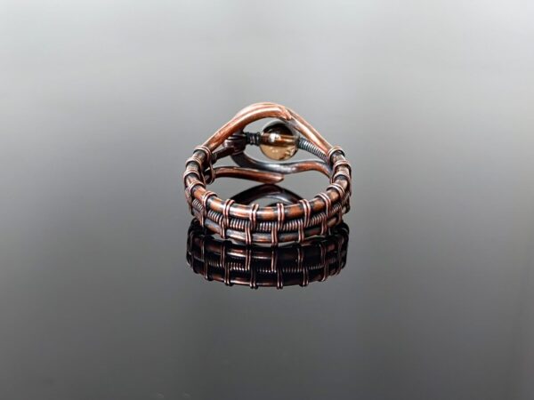 Měděný prsten se záhnědou * Copper ring with Smoky Quartz