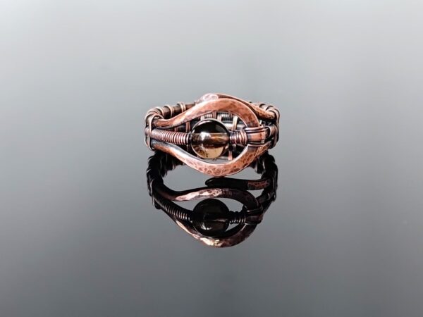 Měděný prsten se záhnědou * Copper ring with Smoky Quartz