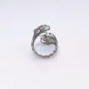 Prsten s měsíčním kamenem a křišťálem, chirurgická ocel * Moonstone ring from surgical steel