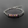 Náramek z chirurgické oceli s korálky turmalinu * Surgical steel bracelet with Tourmaline beads