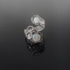 Prsten s měsíčním kamenem a křišťálem, chirurgická ocel * Moonstone ring from surgical steel