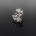 Moonstone ring from surgical steel, ring size 54-55mm