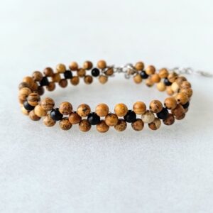 Náramek jaspis obrázkový a onyx * Bracelet from picture jasper and onyx