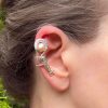Záušnice se světle růžovou perlou * Ear Cuff with light rose Freshwater pearl